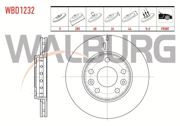 Ön Fren Disk Takımı Megane 4 Captur II Fluence Duster Walburg ürün görseli 1