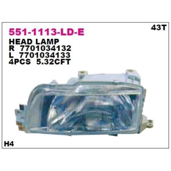 Depo-5511113Llde On Far Sol Renault R21 90- 515013108 ürün görseli 1