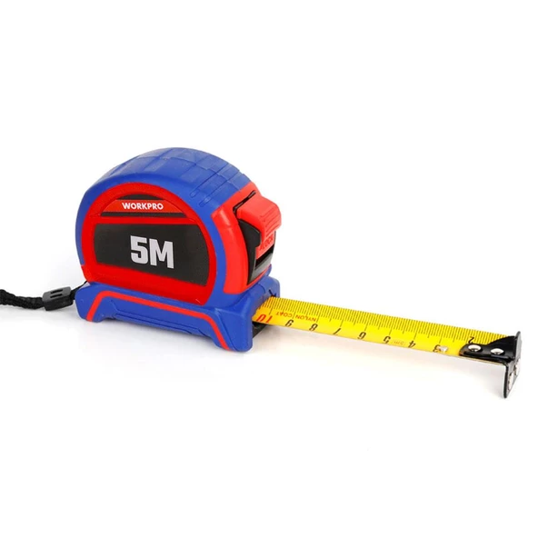 WORKPRO WP261041 5Mx25mm Naylon Kaplama Sarı Çift Taraflı Manyetik Çelik Şerit Metre ürün görseli 1