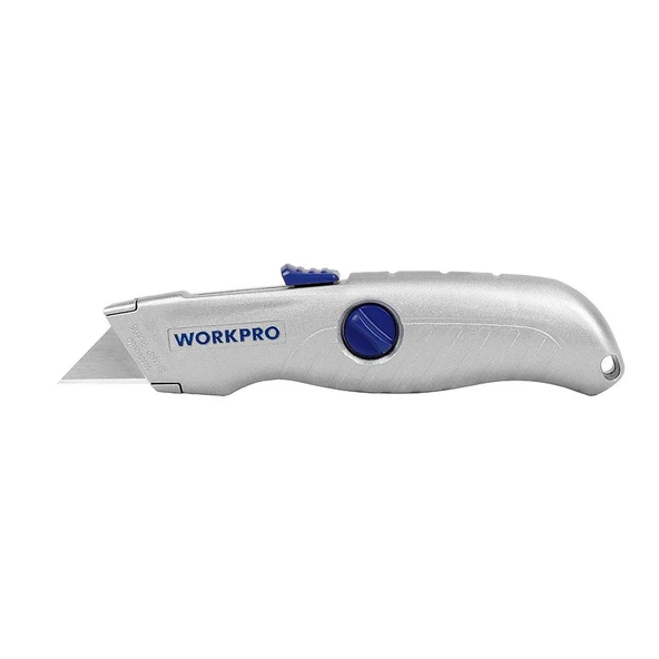 WORKPRO WP213007 Alüminyum Gövde Otomatik Geri Çekilebilir Rötuş Maket Bıçağı ürün görseli 1