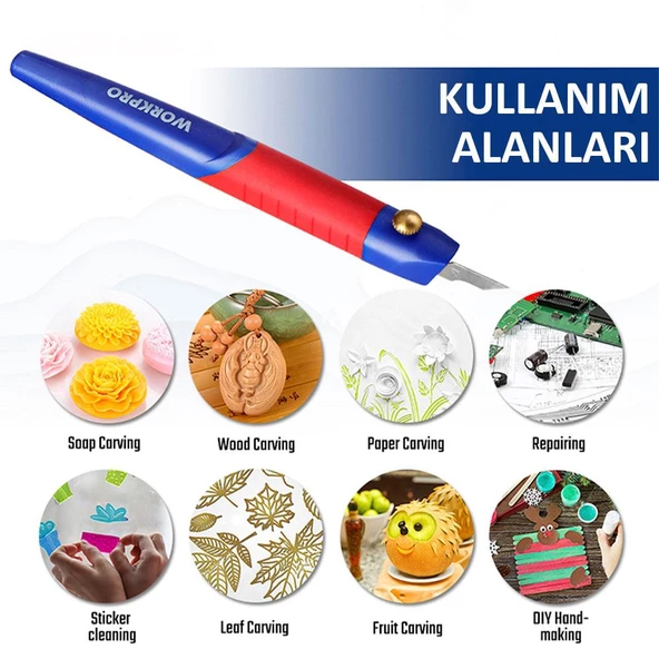 WORKPRO WP219005 14 Parça Profesyonel Hobi Maket Bıçağı Seti - Resim 5