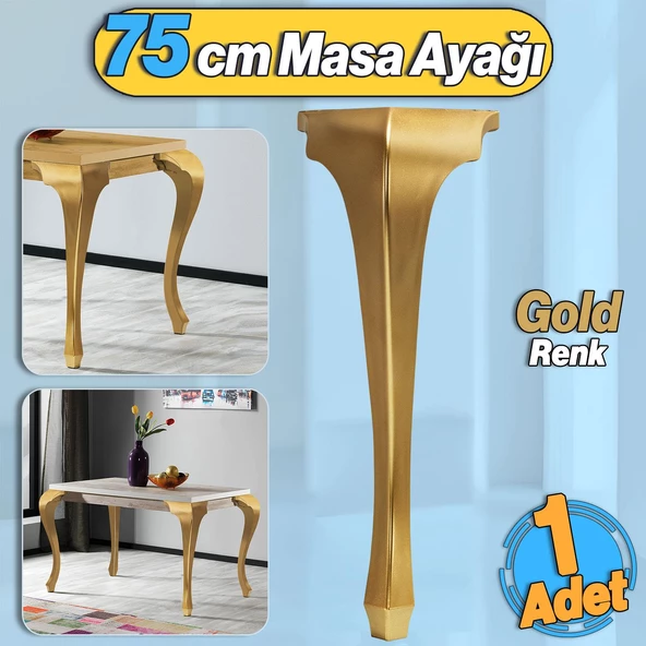 Lukens Masa Dresuar Ayağı 75 cm Plastik Altın Gold Ayak Mutfak Yemek Masası Mobilya Ayakları Gold ürün görseli 1