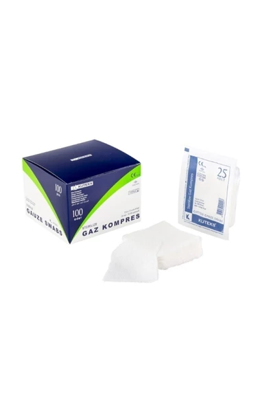 Kuteks Sterilgaz Kompres 7,5cmx7,5cm 4 Paket 100 Adet ürün görseli 1