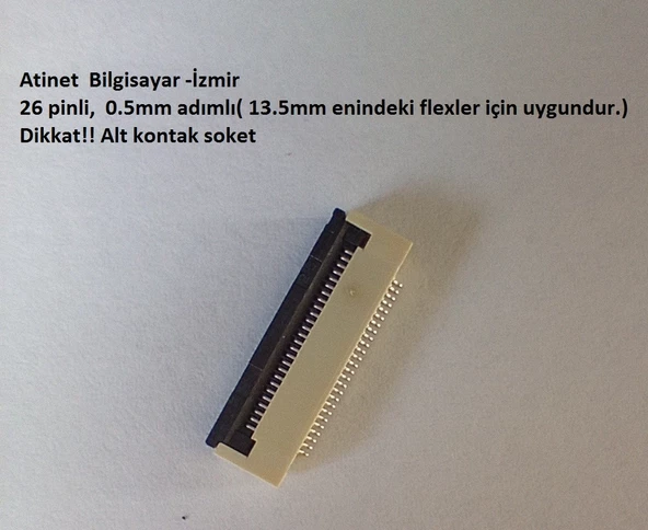 26 Pin 0.5 Adımlı Flex Soketi. Flex Ffc Konnektörü 26-0.5-Alt ürün görseli 1