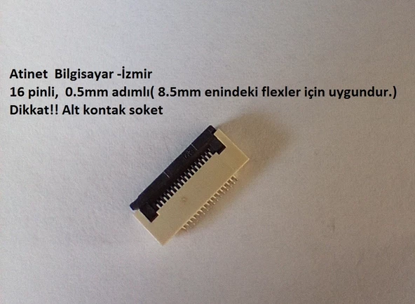 16Pin 0.5 Adımlı Flex Soketi. Flex Ffc Konnektörü 16-0.5-Alt ürün görseli 1