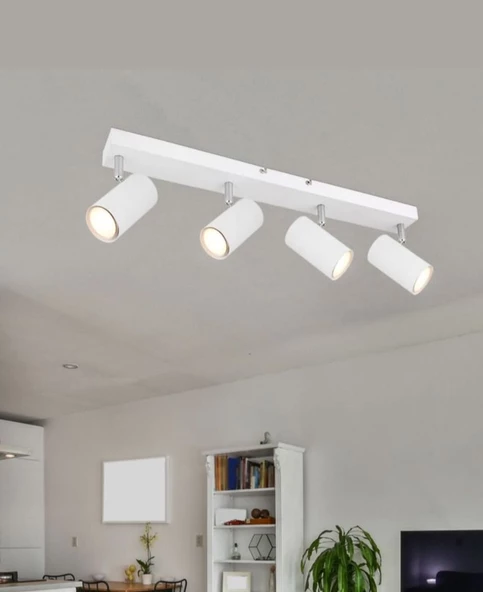 demet habek mylights beyaz  modern  panasonic ampullü gün ışığı ledli hareketli başlıklar modern spor spot led avize ürün görseli 1