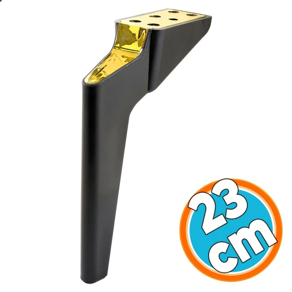Mobilya Yükseltici Kanepe Sehpa TV Ünitesi Koltuk Ayağı 23 cm Siyah Gold Baza Ayak ürün görseli 1