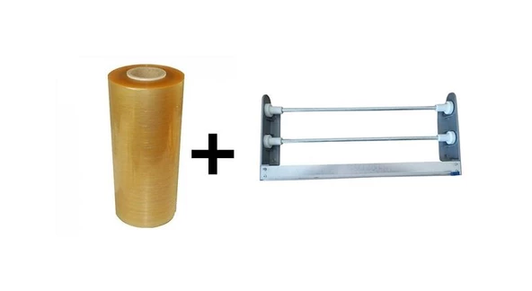Streç film dispenseri kayar bıçaklı+1500x30cm 8mikron streç ürün görseli 1