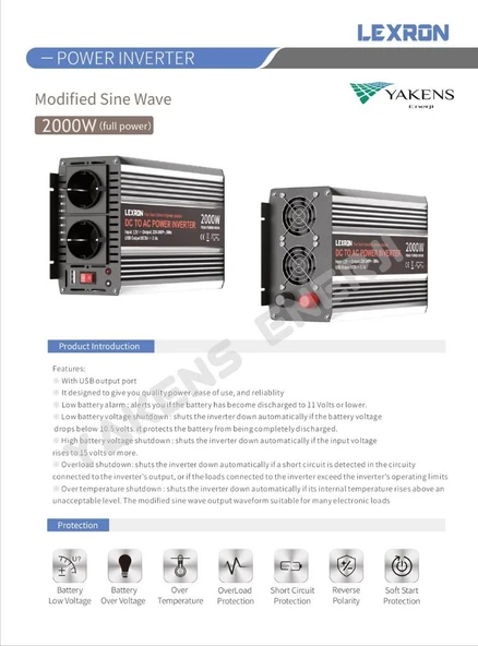 2000 Watt 12V Modifiye Sinüs İnverter - Resim 3