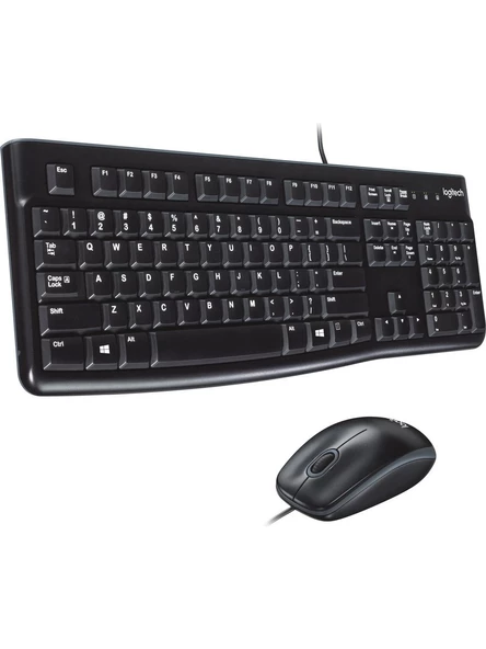 Logitech MK120 USB Kablolu Tam Boyutlu Türkçe Klavye Mouse Seti - Siyah ürün görseli 1
