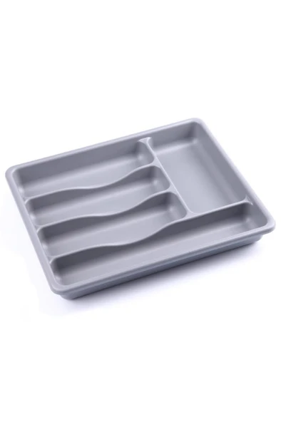Plastik 5 Bölmeli Gri Çekmece İçi Kaşıklık Organizer Düzenleyici 36CM×29CM ürün görseli 1