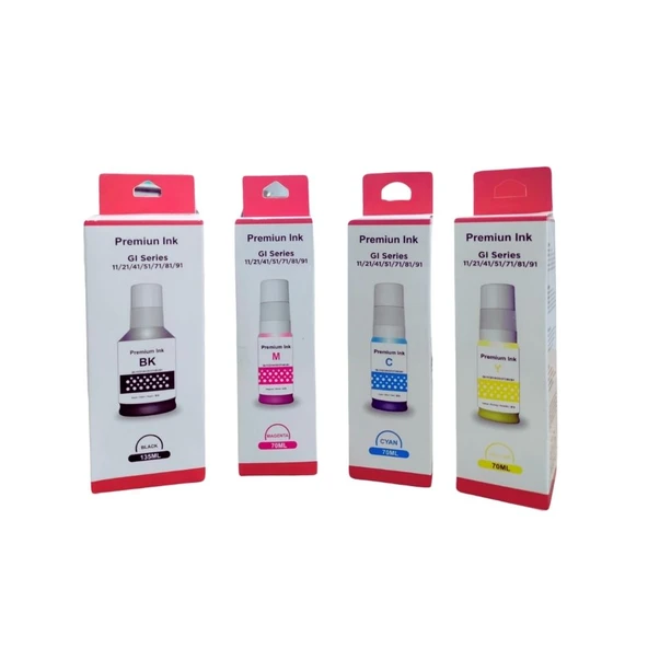 Perfix PF GI-41 B, GI-41C, GI-41Y, GI-41M Şişeli Mürekkep Set ürün görseli 1