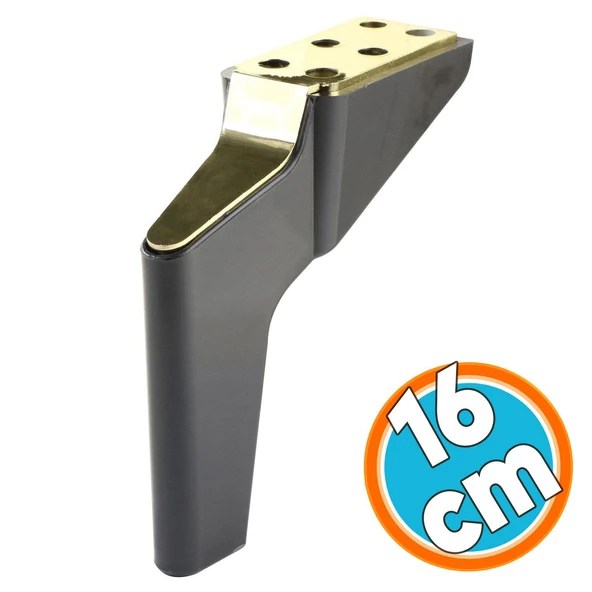 Mobilya Yükseltici Kanepe Sehpa TV Ünitesi Koltuk Ayağı 16 cm Siyah Gold Baza Ayak ürün görseli 1