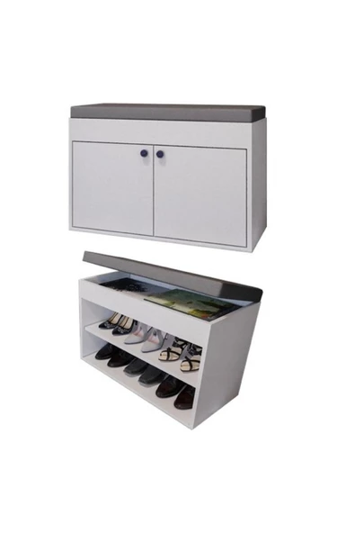 ROSEPAL Side 2 Katlı Puf Oturaklı Ayakkabılık - Resim 3