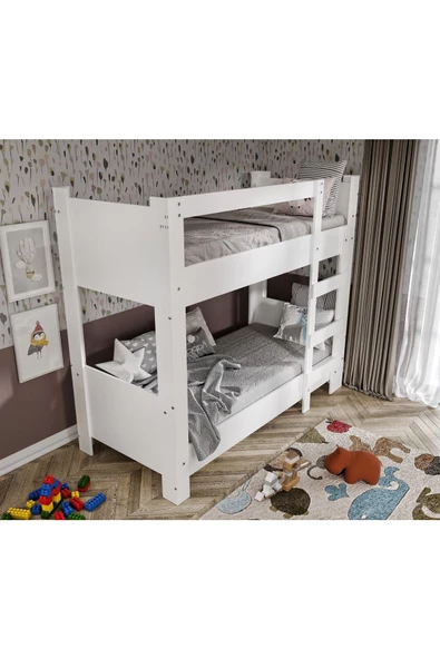 ROSEPAL Amanos 2 Katlı Beyaz Ranza - Resim 3
