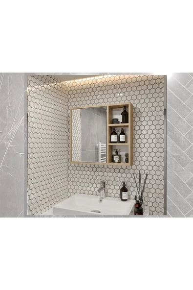 ROSEPAL Mobilya Banyo Tuvalet Aynalı Lefkas Dolap 65' ürün görseli 1