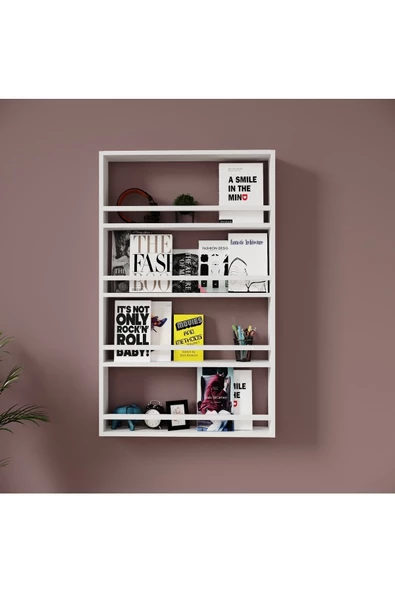 ROSEPAL Mobilya Micro Beyaz Çok Amaçlı Duvar Rafı ürün görseli 1