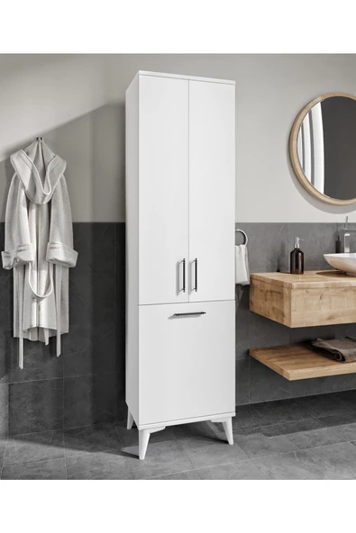 ROSEPAL Sezar Kirli Sepetli Banyo Dolabı ürün görseli 1