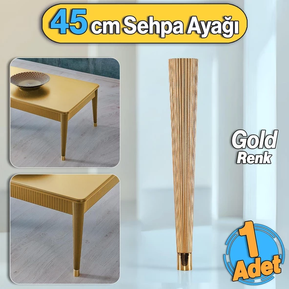 Suit Sehpa Ayağı 45 cm Plastik Altın Renk Ayak Mutfak Yemek Masası Mobilya Ayak Zigon Gold 1 Adet ürün görseli 1