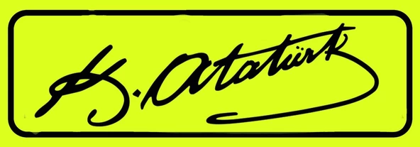 ATATÜRK İMZA sı Sarı Dekor Plaka Sök-Tak Vantuzlu ürün görseli 1