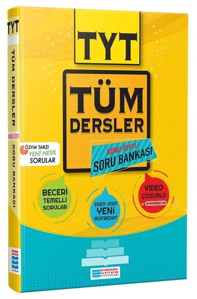 TYT Tüm Dersler Konu Özetli Çözümlü Soru Bankası Evrensel İletişim Yayınları ürün görseli 1
