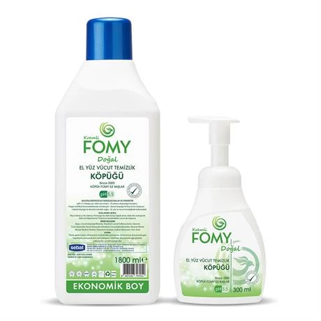 FOMY Doğal Narin El Temizleme Köpüğü Özenle Hazırlanmış Nemlendirici Yenileyici Formül 300+1800ml ürün görseli 1