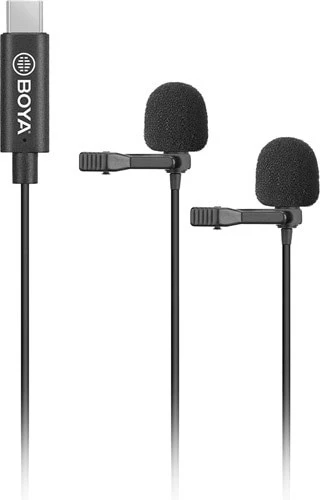 Boya BY-M3D Type-C Telefon İkili Yaka Mikrofonu ürün görseli 1