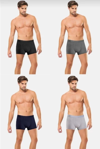 ANIT 1284 ERKEK NEFES ALAN BAMBU KARIŞIK RENKLİ BOXER 8 ADET ürün görseli 1
