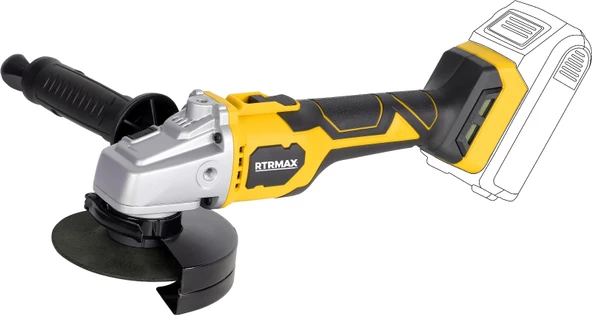RTRMAX X-LION RTX3060B AKÜLÜ AVUÇ TAŞLAMA KÖMÜRSÜZ 115MM 10.000RPM - AKÜ VE ŞARJ HARİÇ ürün görseli 1