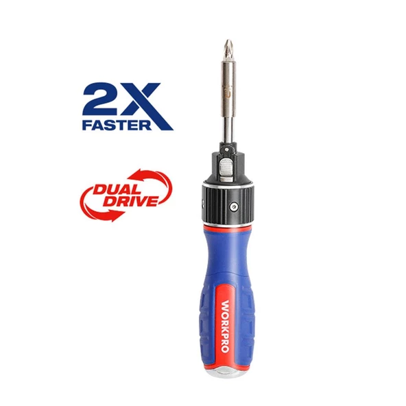 WORKPRO WP221069 6-IN-1 Profesyonel CR-V Cırcırlı Manyetik Tornavida Seti - Resim 4
