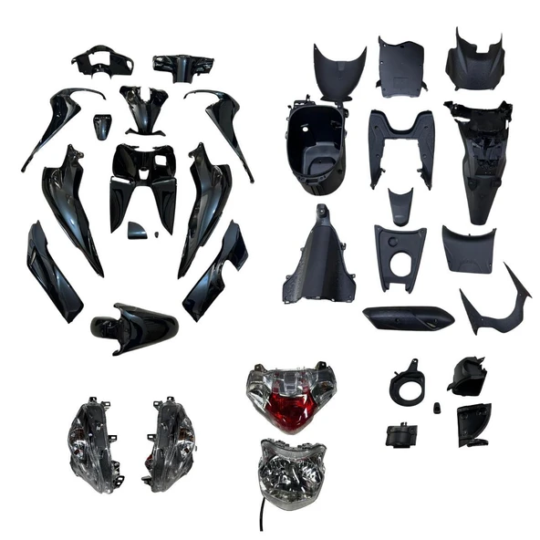 HONDA DİO 110 KAPORTA SETİ SİYAH AYDINLATMA GRUBU DAHİL (28 PARÇA FULL SET) ürün görseli 1
