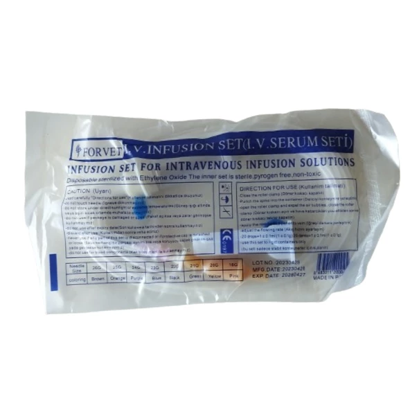 FORVET - PEMBE İĞNELİ SERUM SETİ 25'Lİ (1 PAKET) ürün görseli 1