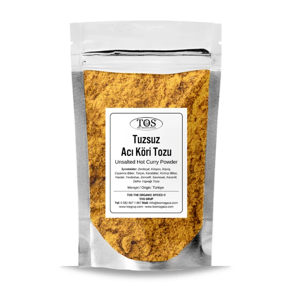 Tuzsuz Acı Köri Tozu 100 gr (1. Kalite) ürün görseli 1