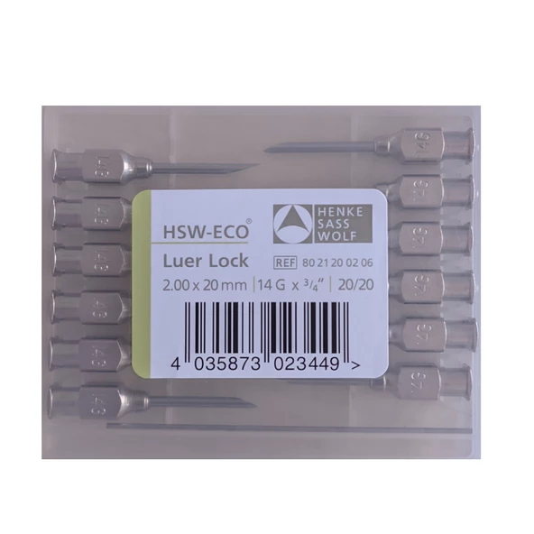 HENKE - ENJEKTÖR İĞNE UCU ÇELİK 14G X 3/4" 1 PAKET (12 ADET) ürün görseli 1