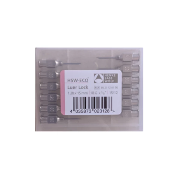 HENKE - ENJEKTÖR İĞNE UCU ÇELİK 18G X 5/8" 1 PAKET (12 ADET) ürün görseli 1