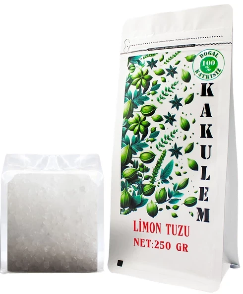KAKULEM SERTİFİKALI Turşuluk Salamuralık Yemeklik Limon Tuzu 250 GR ürün görseli 1