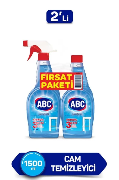 ABC Cam Temizleyici Fırsat Paketi 750 ml + 750 ml ürün görseli 1