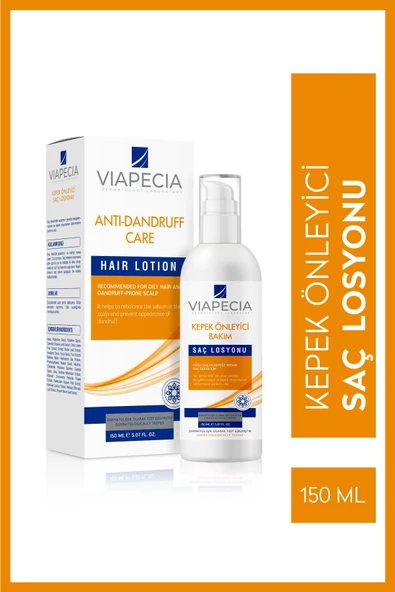 VİAPECİA Kepek Önleyici Bakım Saç Losyonu Saç Derisindeki Döküntü Kaşıntı & Sebumunu Engeller 150ml ürün görseli 1