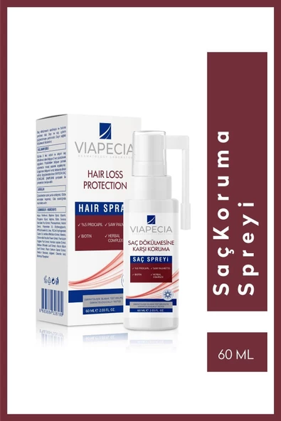 VİAPECİA Saç Dökülmesine Karşı Saç Spreyi 60 Ml Caffein & Biotin & Procopil ürün görseli 1