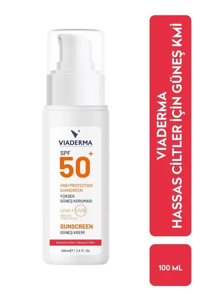 VİADERMA SPF+50 Hassas Kuru & Kızarık Ciltler İçin Yüksek Korumalı Yüz & Vücut Güneş Kremi 100 ml ürün görseli 1