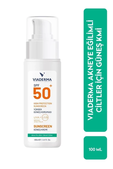VİADERMA Akne Karşıtı SPF 50 Yüz Ve Vücut Güneş Kremi Akneye Meyilli & Karma Ciltler - Bisabolol ürün görseli 1