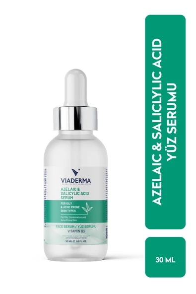 VİADERMA Azelaıc & Salıcylıc Acıd Serum Yağlı Akne Eğilimli Cilt Tipleri için Yüz Serumu 30 ml ürün görseli 1