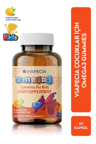 VİAPECİA Çocuklar Için Portakal Aromalı Omega 3 Jelibonlar 60 Adet Beyin Gelişimi ürün görseli 1
