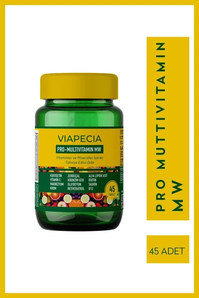 VİAPECİA Bağışıklık Sistemi, Vitamin & Mineraller Pro Multıvıtamın Mw Takviye Edici 45 Adet Tablet ürün görseli 1