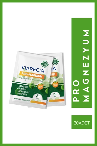 VİAPECİA Vıapecıa Pro-magnezyum Kramp Huysuz Bacak Sendromu Uyku Düzensizliği Odaklanma 20 Saşe ürün görseli 1