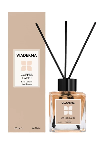 VİADERMA Kare Şişe Kahve Esansı Bambu Çubuklu Oda Kokusu 100 ml ürün görseli 1