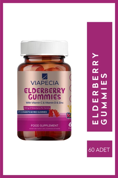 VİAPECİA Karamürver Elderberry Gummies 60 Adet ürün görseli 1