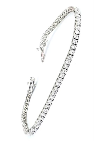 Pırlanta Parlaklığında Swarovski Taşlı 925Ayar Gümüş Su Yolu Bileklik ürün görseli 1