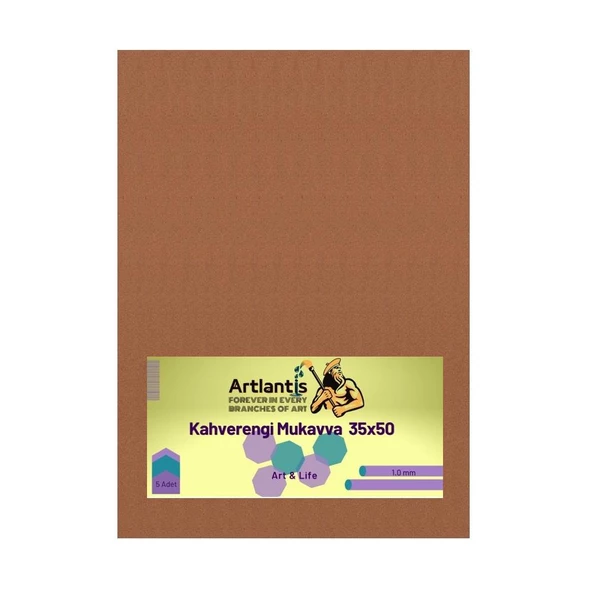 Kahverengi Renkli Mukavva 35x50 5 Adet Artlantis Renkli Mukavva 5 Adet ürün görseli 1