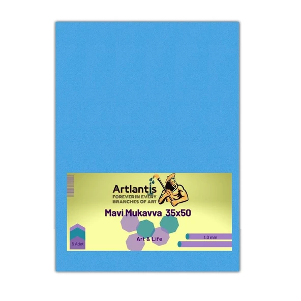 Mavi Renkli Mukavva 35x50 5 Adet Artlantis Renkli Mukavva 5 Adet ürün görseli 1